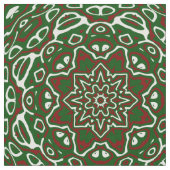 Groovy折衷的華美クリスマス曼荼羅パターン ファブリック (クローズアップ)