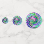 Groovy抽象芸術アクアとネイビーラバスワール コンフェッティ (裏面)