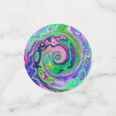 Groovy抽象芸術アクアとネイビーラバスワール コンフェッティ (スモール正面)