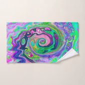 Groovy抽象芸術アクアとネイビーラバスワール バスタオルセット (ハンドタオル)