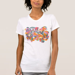 Groovy抽象芸術カラフルマーブルトリップ（幻覚体験）のようなアートTシャツ Tシャツ