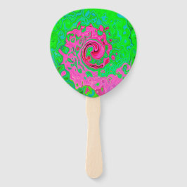 Groovy抽象芸術グリーンと赤い溶岩液体の旋回 ハンドファン