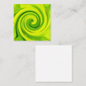 Groovy抽象芸術グリーンリキッドアートスワール絵画ズ スクエア名刺 (正面/裏面)