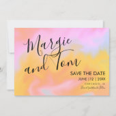 Groovy抽象芸術スクリプト日付の保存招待状 招待状 (正面)