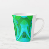 Groovy抽象芸術ターコイズ液体スワール絵画ズ カフェラテマグ (右)