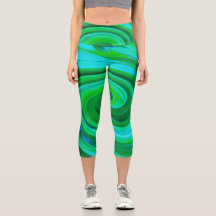 Groovy抽象芸術ターコイズ液体スワール絵画ズ