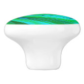 Groovy抽象芸術ターコイズ液体スワール絵画ズ セラミックノブ (側面)