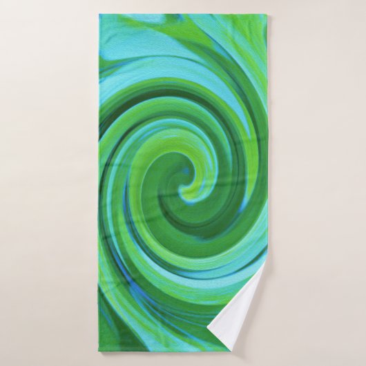 Groovy抽象芸術ターコイズ液体スワール絵画ズ バスタオル (バスタオル)