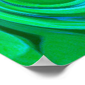 Groovy抽象芸術ターコイズ液体スワール絵画ズ ポスター (角)