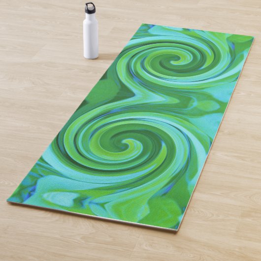 Groovy抽象芸術ターコイズ液体スワール絵画ズ ヨガマット (インサイチュ)