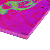 Groovy抽象芸術ティール(緑がかった色)ブルーとレッドスワール カッティングボード (角)