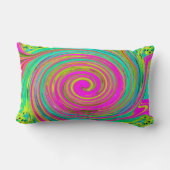 Groovy抽象芸術ピンクとターコイズ旋回 ランバークッション (裏面)