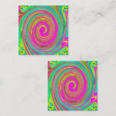 Groovy抽象芸術ピンクとターコイズ旋回 紹介カード (正面/裏面)