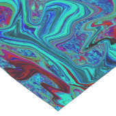 Groovy抽象芸術レトロアートin青と赤 ショートテーブルランナー (コーナー)