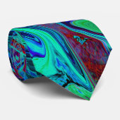 Groovy抽象芸術レトロアートin青と赤 ネクタイ (ロール)