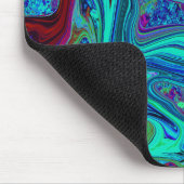 Groovy抽象芸術レトロアートin青と赤 マウスパッド (コーナー)