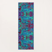 Groovy抽象芸術レトロアートin青と赤 ヨガマット (裏面)