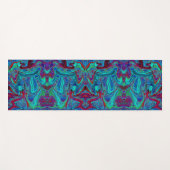 Groovy抽象芸術レトロアートin青と赤 ヨガマット (正面(横))