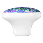 Groovy抽象芸術レトログリーンとパープルスワール セラミックノブ (側面)