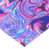 Groovy抽象芸術レトログリーンとパープルスワール テーブルクロス (アングル)