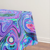 Groovy抽象芸術レトログリーンとパープルスワール テーブルクロス (インサイチュ)