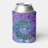 Groovy抽象芸術レトログリーンとパープルスワール 缶クーラー (缶裏面)