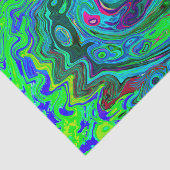 Groovy抽象芸術レトログリーンとブルースワール 薄葉紙 (詳細)