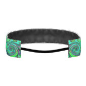 Groovy抽象芸術レトログリーンとマゼンタスワール アスレチックヘッドバンド (裏面)