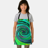 Groovy抽象芸術レトログリーンとマゼンタスワール エプロン (インサイチュ)