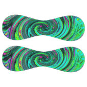 Groovy抽象芸術レトログリーンとマゼンタスワール ソフトボール (パネル)