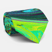 Groovy抽象芸術レトログリーンとマゼンタスワール ネクタイ (ロール)