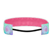 Groovy抽象芸術レトロピンクと緑の渦 アスレチックヘッドバンド (裏面)