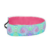 Groovy抽象芸術レトロピンクと緑の渦 アスレチックヘッドバンド (左)