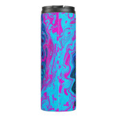 Groovy抽象芸術レトロブルーとパープルスワール タンブラー (裏面)