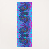 Groovy抽象芸術レトロブルーとパープルスワール ヨガマット (正面)