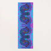 Groovy抽象芸術レトロブルーとパープルスワール ヨガマット (裏面)