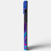 Groovy抽象芸術レトロブルーとパープルスワール Case-Mate iPhoneケース (裏面 / 左)