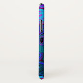 Groovy抽象芸術レトロブルーとパープルスワール Case-Mate iPhoneケース (裏面/右)