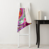 Groovy抽象芸術レトロホットピンクとブルースワール シェルパブランケット (インサイチュ)