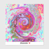 Groovy抽象芸術レトロホットピンクとブルースワール シール (シート)