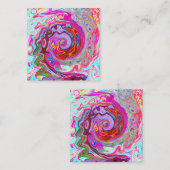 Groovy抽象芸術レトロホットピンクとブルースワール 紹介カード (正面/裏面)