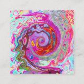 Groovy抽象芸術レトロホットピンクとブルースワール 紹介カード (裏面)