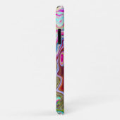 Groovy抽象芸術レトロホットピンクとブルースワール Case-Mate iPhoneケース (裏面/右)