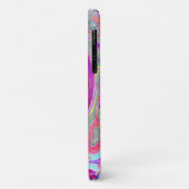 Groovy抽象芸術レトロホットピンクとブルースワール Case-Mate iPhoneケース (裏面/左)