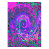 Groovy抽象芸術レトロマゼンタと紫スワール テーブルクロス (正面)