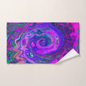 Groovy抽象芸術レトロマゼンタと紫スワール バスタオルセット (ハンドタオル)