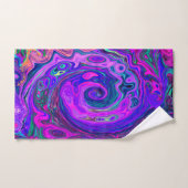 Groovy抽象芸術レトロマゼンタと紫スワール バスタオルセット (ハンドタオル)