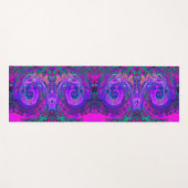 Groovy抽象芸術レトロマゼンタと紫スワール ヨガマット (正面(横))