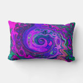 Groovy抽象芸術レトロマゼンタと紫スワール ランバークッション (裏面)