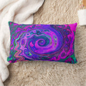 Groovy抽象芸術レトロマゼンタと紫スワール ランバークッション (ブランケット)